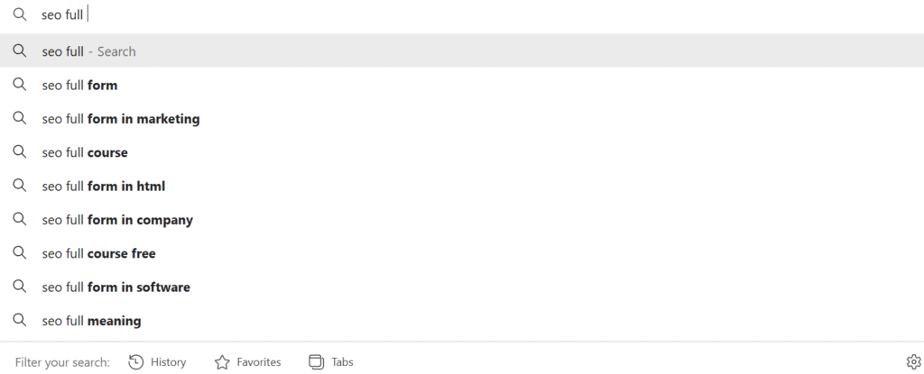 google search suggestions